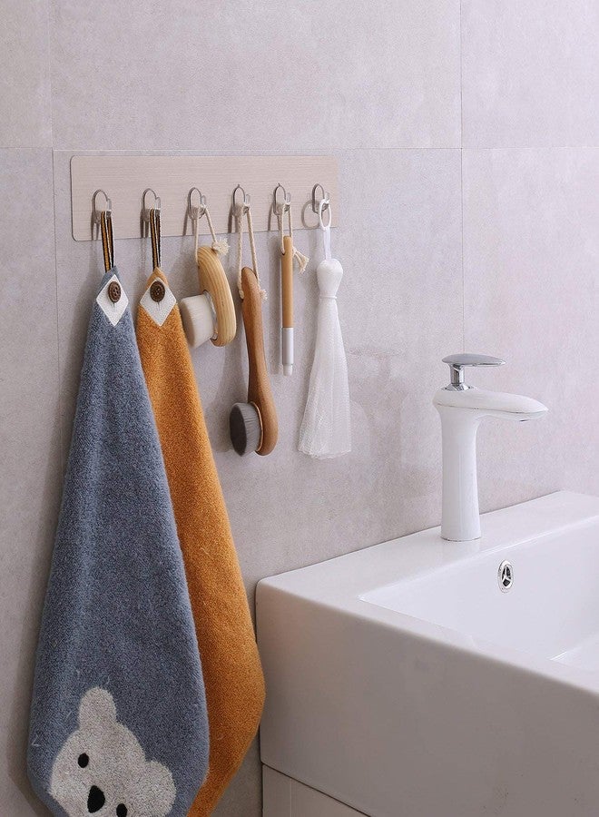 RATAVA Self Adhesive Wall Hook Rail - No-Drill, Wall Mounted, Space-Saving Hanger with 6 Waterproof Hooks, Strong Hold for Kitchen, Bathroom, Bedroom Storage, No Drilling, 1 Piece - Image 4